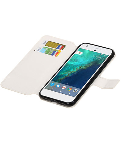 Wit Google Pixel TPU wallet case booktype hoesje HM Book