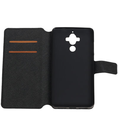 Zwart Huawei Mate 9 TPU wallet case booktype hoesje HM Book