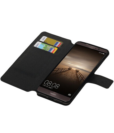 Zwart Huawei Mate 9 TPU wallet case booktype hoesje HM Book