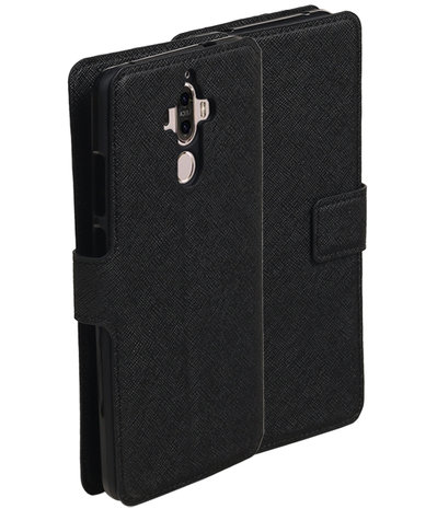 Zwart Huawei Mate 9 TPU wallet case booktype hoesje HM Book