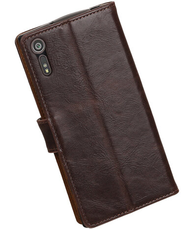 Mocca Pull-Up PU booktype wallet cover hoesje voor Sony Xperia XZ