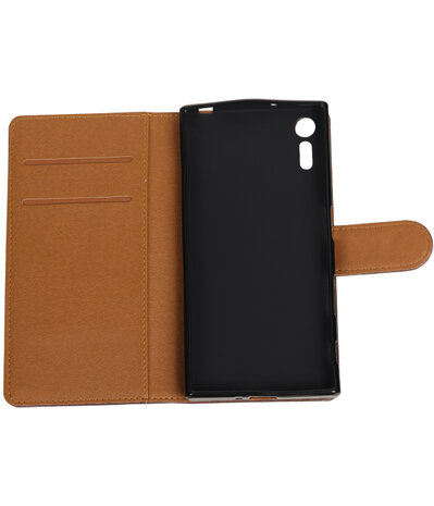 Mocca Pull-Up PU booktype wallet cover hoesje voor Sony Xperia XZ