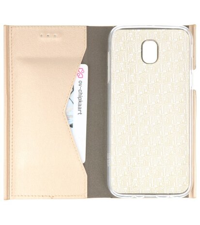 Goud Folio flipbook hoesje Samsung Galaxy J5 2017