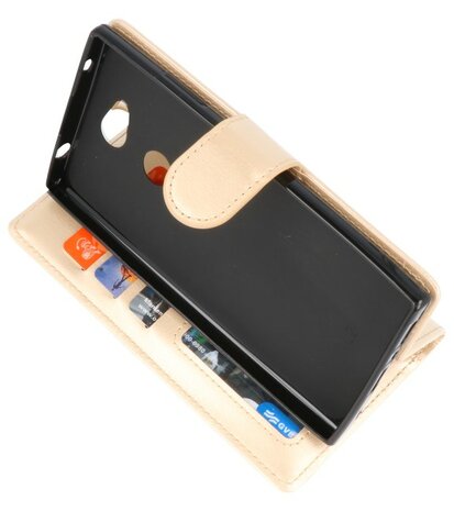 Goud Wallet Case Hoesje voor Sony Xperia L2