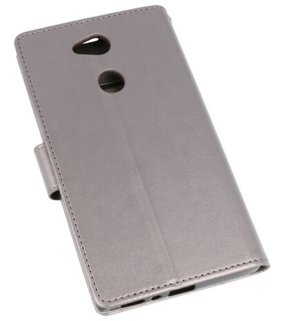 Grijs Wallet Case Hoesje voor Sony Xperia L2