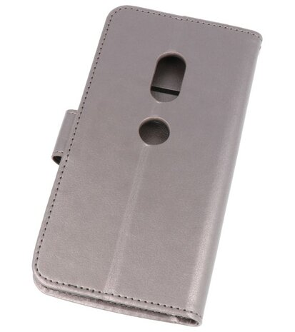 Grijs Wallet Case Hoesje voor Sony Xperia XZ2