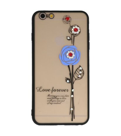 Blauw Love Forever back case Hoesje voor Apple iPhone 6 / 6s Plus