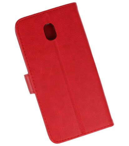 Rood booktype wallet case Hoesje voor Samsung Galaxy J7 2018