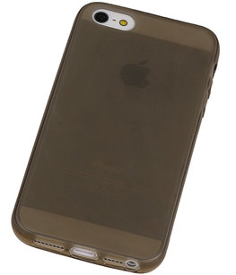 Hoesje voor Apple iPhone 5 /5S TPU Transparant Grijs Back Case Bumper Hoes Cover